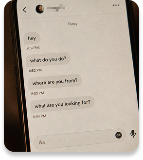 A repetitive dating app conversation